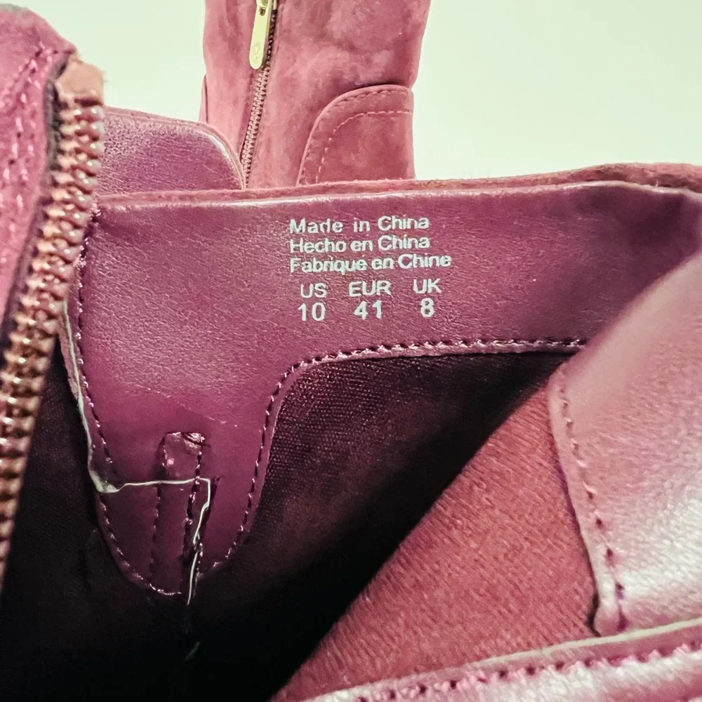 Draper James Bethany Booties in Burgundy size 10 NWOB